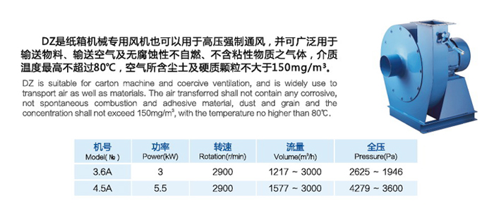 DZ系列高壓離心風機